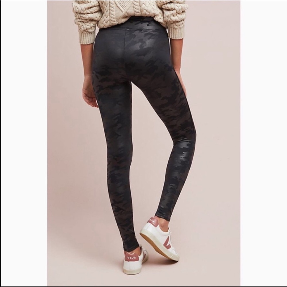NWOT! Spanx Camo Faux Leather Leggings!